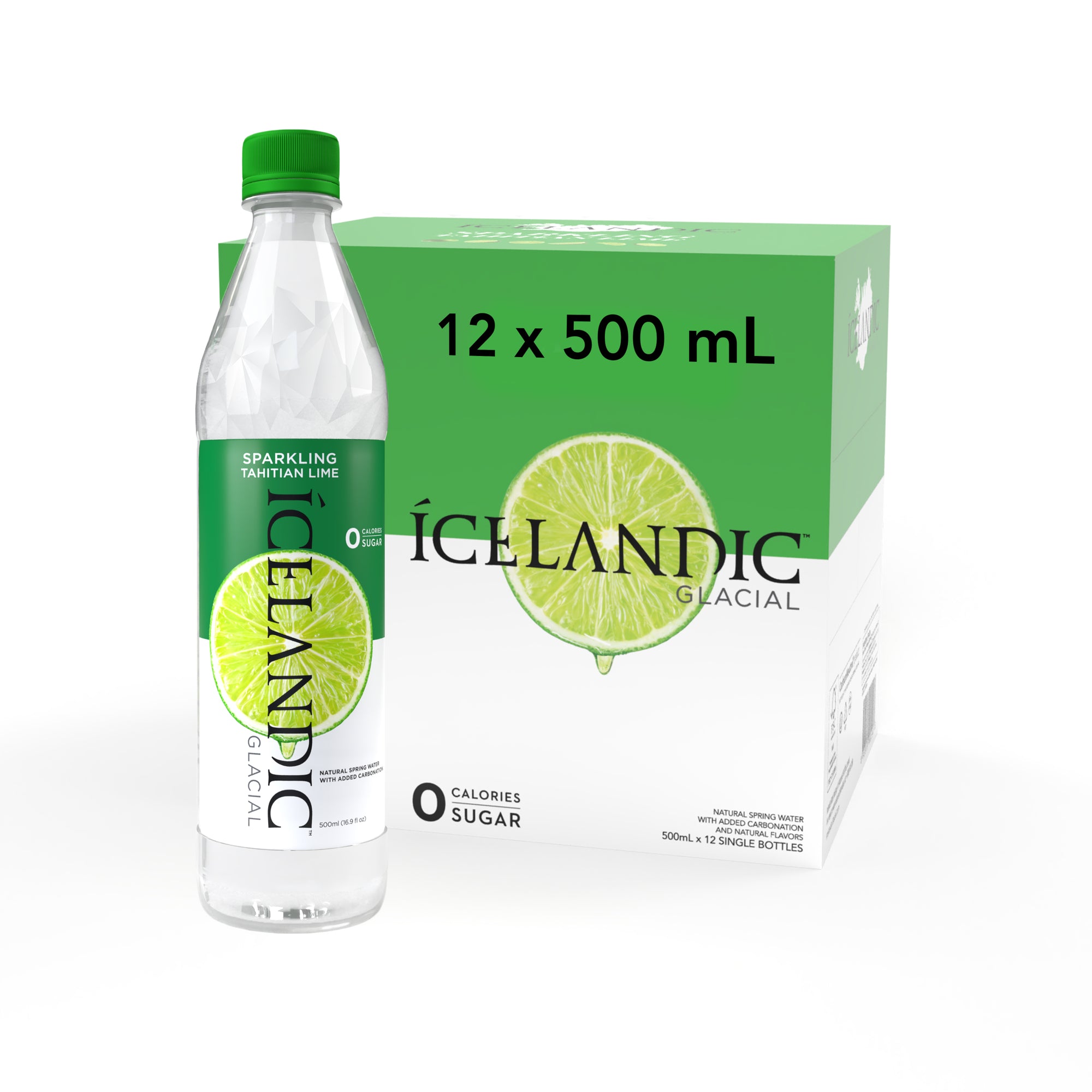 Sparkling Tahitian Lime Water 12 Pack Case - LA - Icelandic Glacial